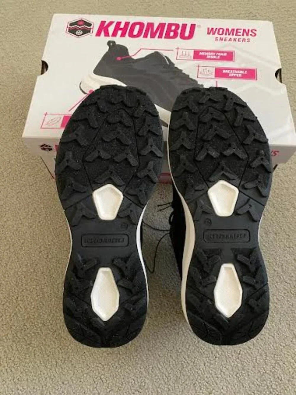 NEW Women's Khombu Lightweight Patan Memory Foam Sneakers Shoes, Black, Size 7.5
